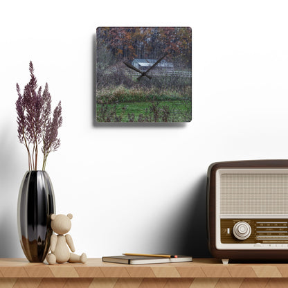 Rustic Farmhouse Wall Clock featuring Shifman Road Stable