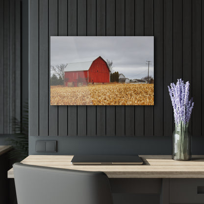 U R There Photography Jones Road Red Rustic Farmhouse Acrylic Wall Print