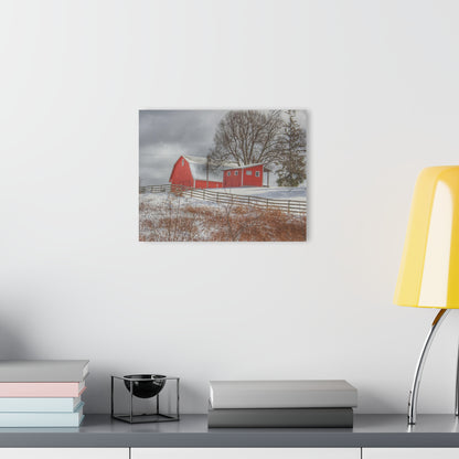 U R There Photography Catlin Red and Fence II Rustic Farmhouse Acrylic Wall Print