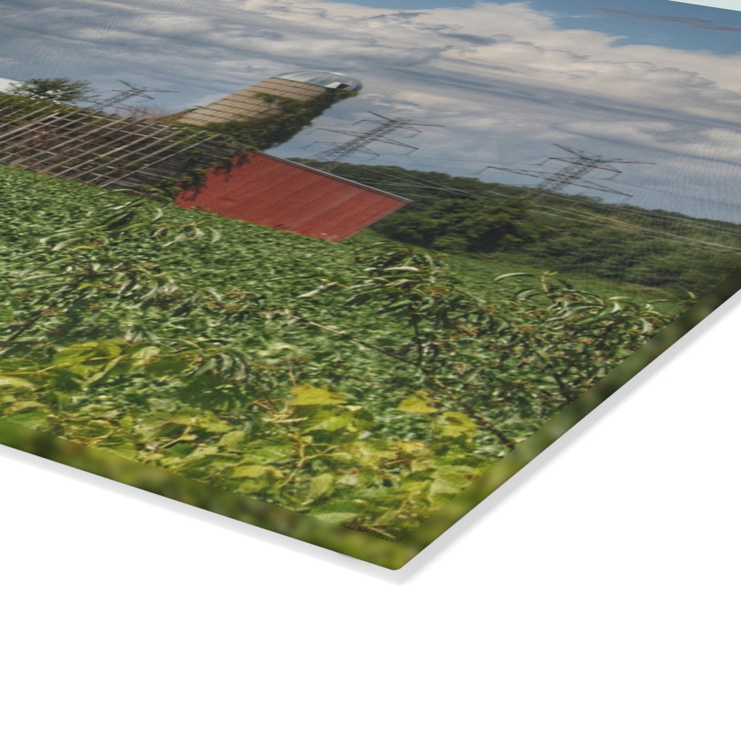 U R There Photography Montrose Farm I Rustic Farmhouse Tempered-Glass Cutting Board