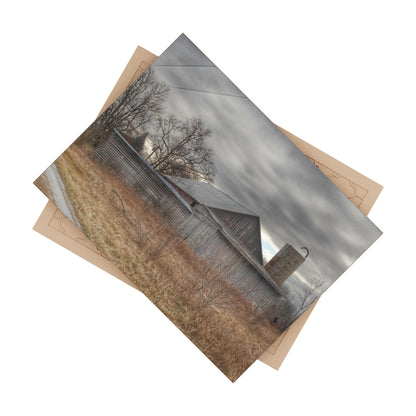 U R There Photography Church Road Grey I Rustic Farmhouse Decorative Ceramic Tile