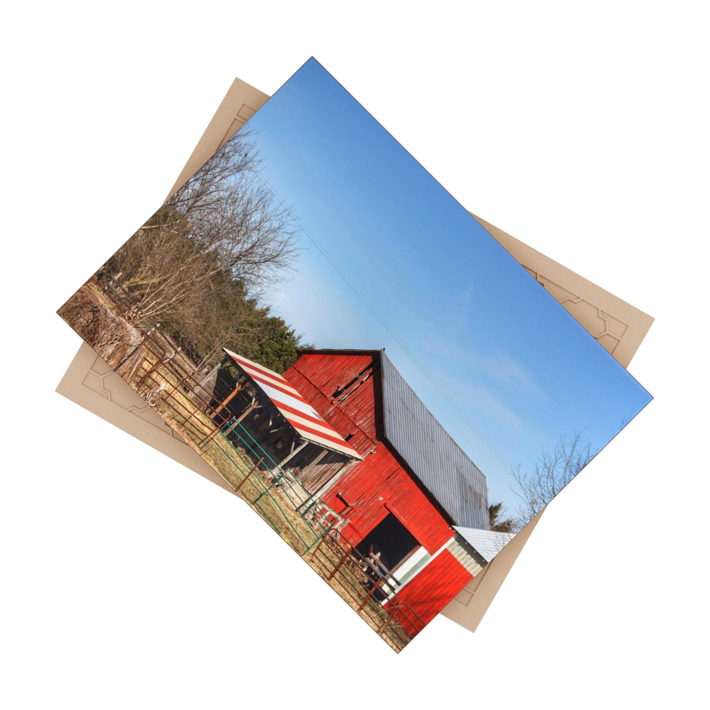 U R There Photography Cass City Carousel Red Rustic Farmhouse Decorative Ceramic Tile