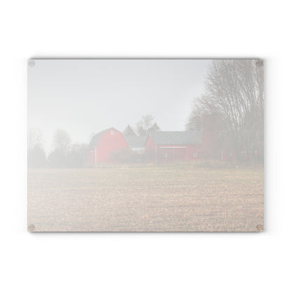 U R There Photography Kidder Road Reds Rustic Farmhouse Tempered-Glass Cutting Board