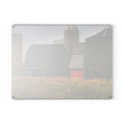 U R There Photography Silos of Otisville Rustic Farmhouse Tempered-Glass Cutting Board