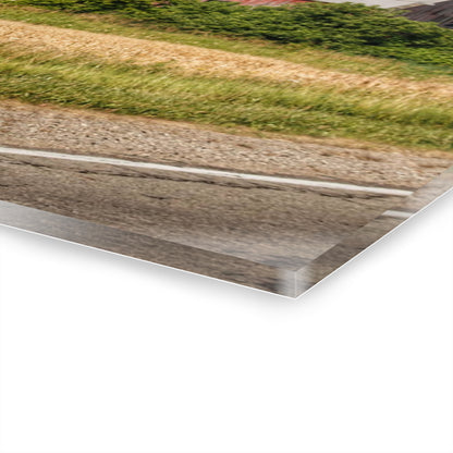 U R There Photography Dodge Road Old Red Rustic Farmhouse Acrylic Wall Print