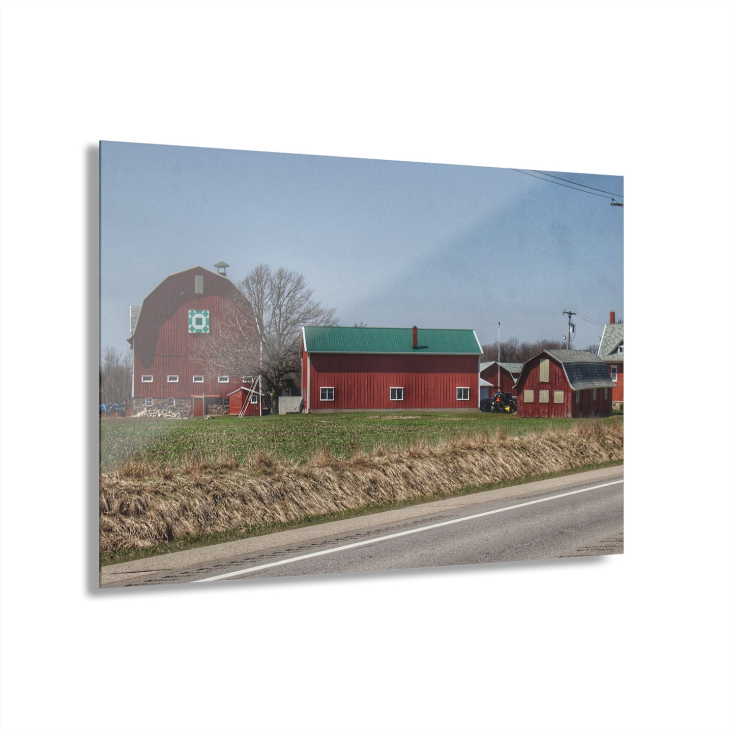 U R There Photography M-15 Quilted Red Rustic Farmhouse Acrylic Wall Print
