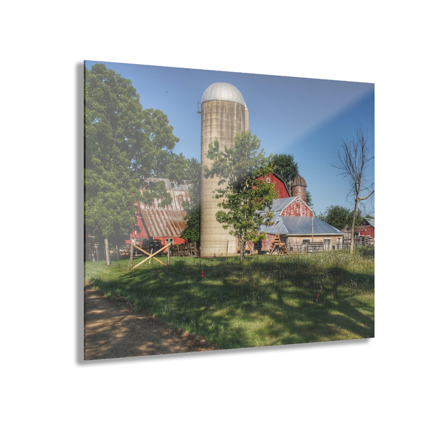 U R There Photography Tody Road Reds Rustic Farmhouse Acrylic Wall Print