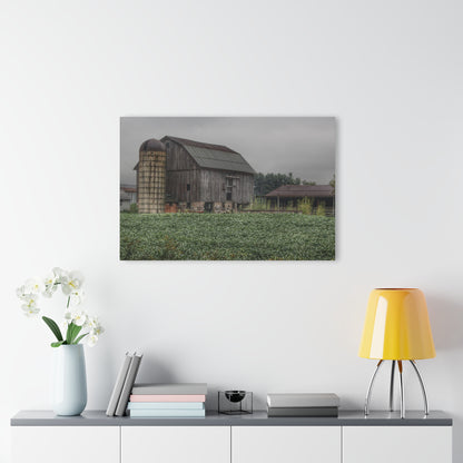 U R There Photography East Millington Road Grey and Stable Rustic Farmhouse Acrylic Wall Print