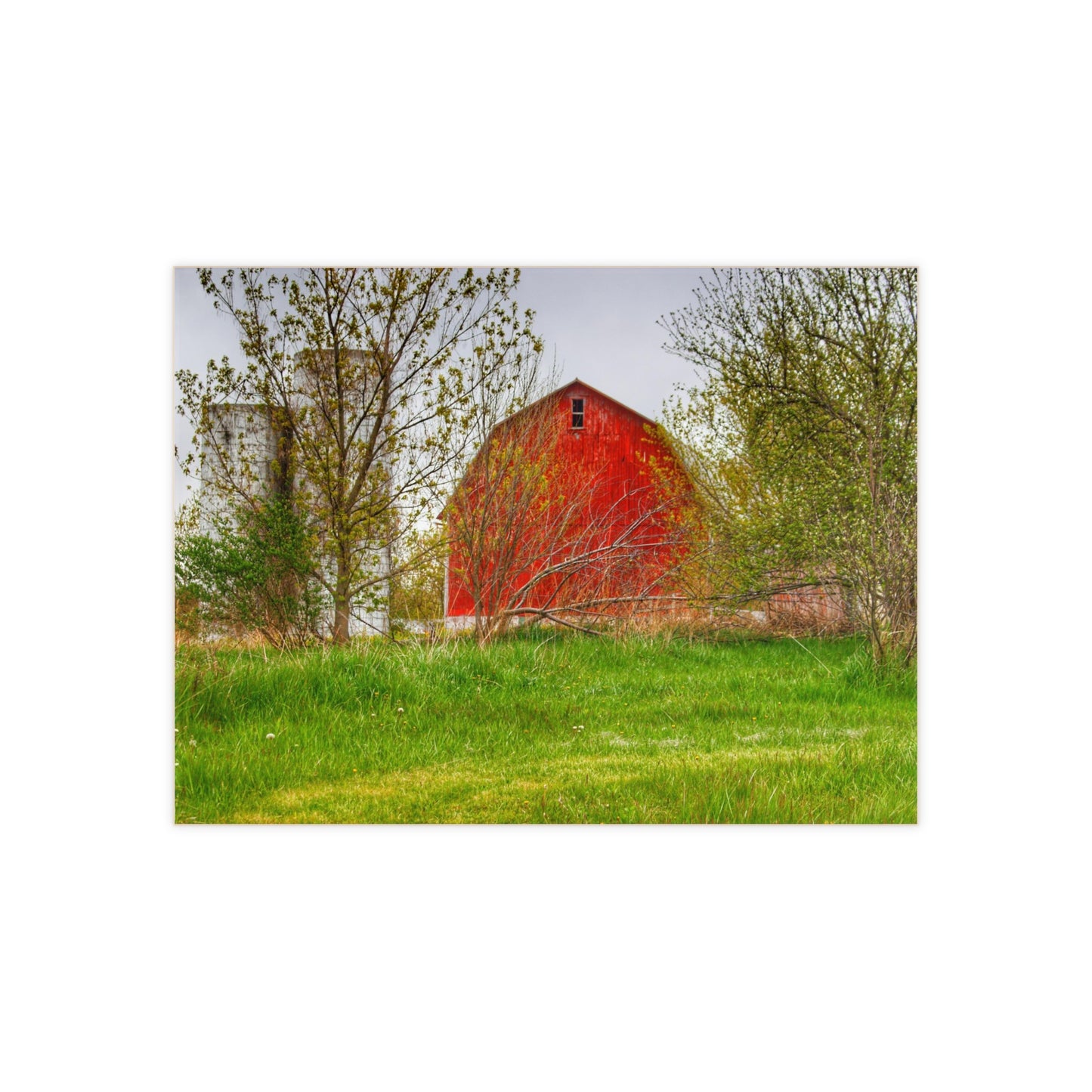 U R There Photography Castle Corner Red I Rustic Farmhouse Decorative Ceramic Tile