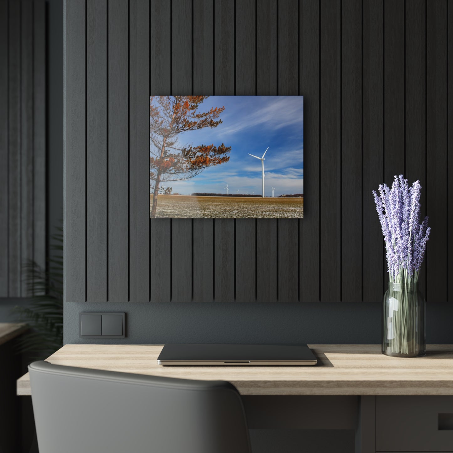 U R There Photography Winter Windmills Rustic Farmhouse Acrylic Wall Print
