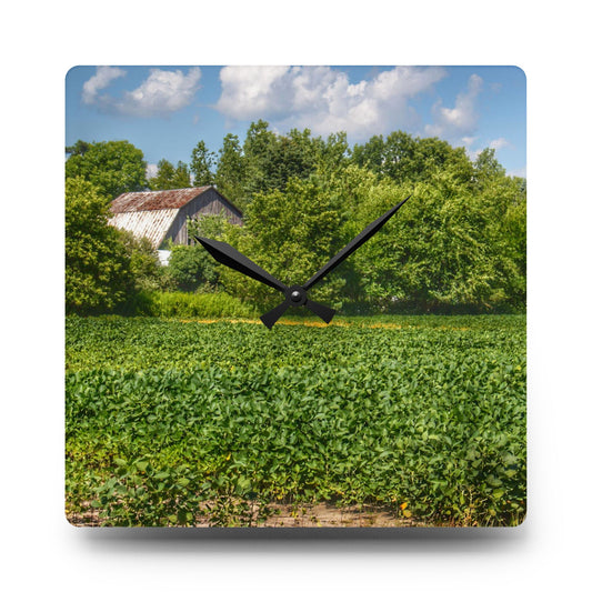 Canada Road Hidden Rustic Farmhouse Acrylic Analog Wall Clock 10.75'' × 10.75'' (Square)