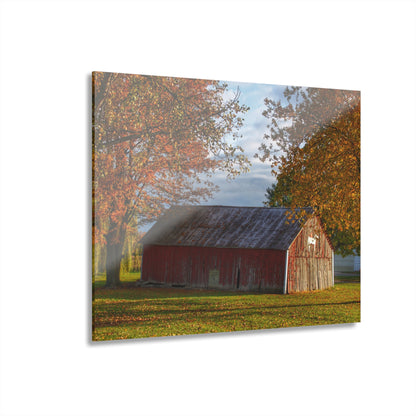 U R There Photography Marlette Road Fall Red Rustic Farmhouse Acrylic Wall Print