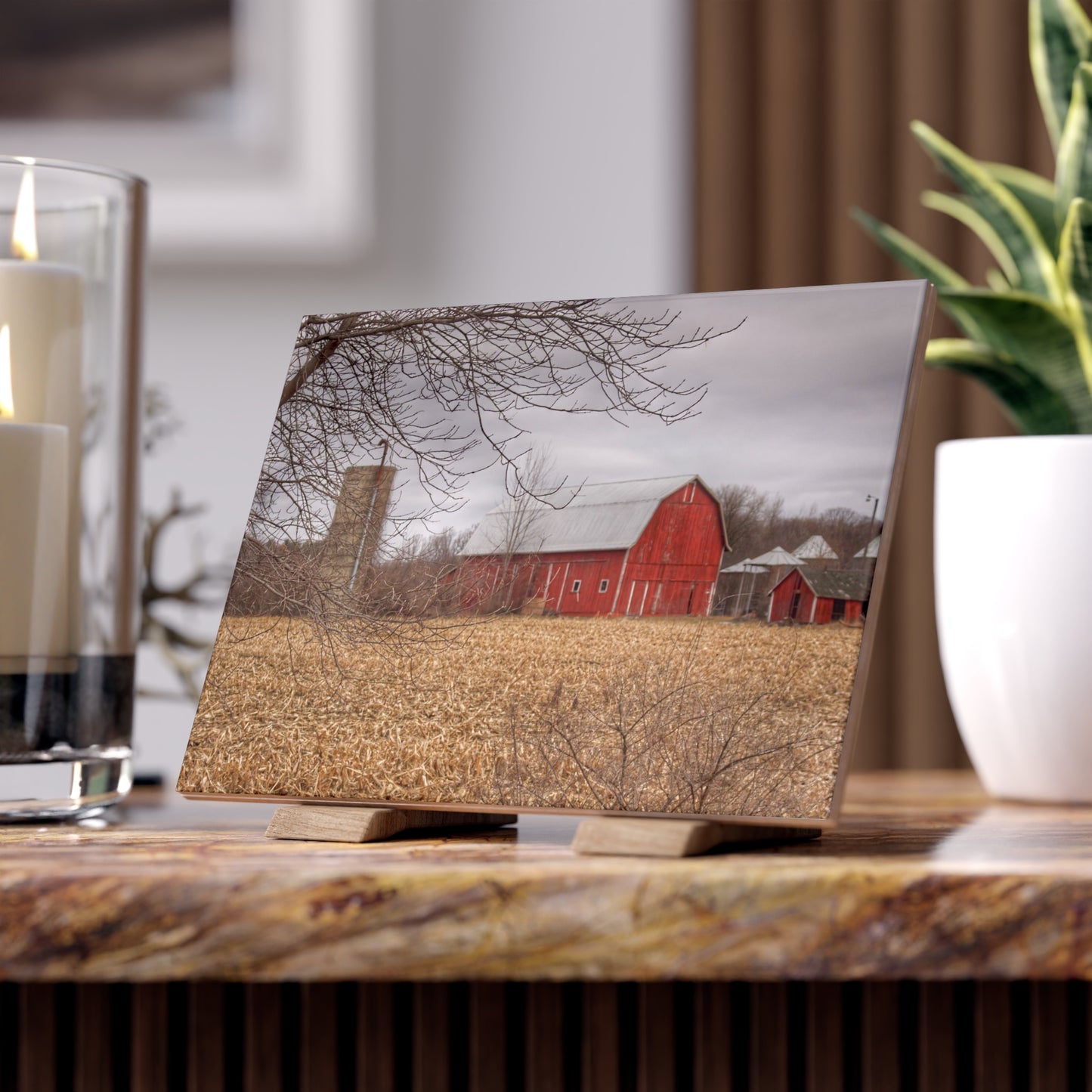 U R There Photography Barns of Arbela I Rustic Farmhouse Decorative Ceramic Tile