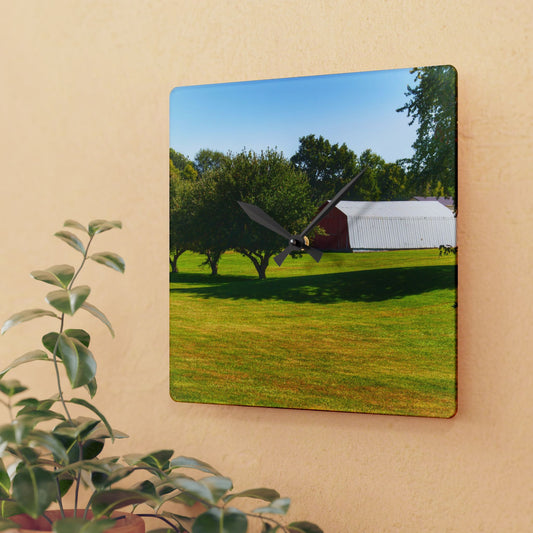 U R There Photography Lake Pleasant Road Hidden Quonset Rustic Farmhouse Acrylic Analog Wall Clock