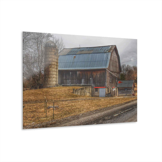 U R There Photography Seymour Lakes Roadside Grey Rustic Farmhouse Acrylic Wall Print