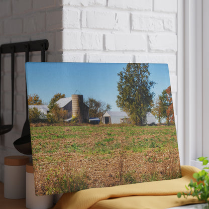 U R There Photography Freiberger Road Greys Rustic Farmhouse Tempered-Glass Cutting Board