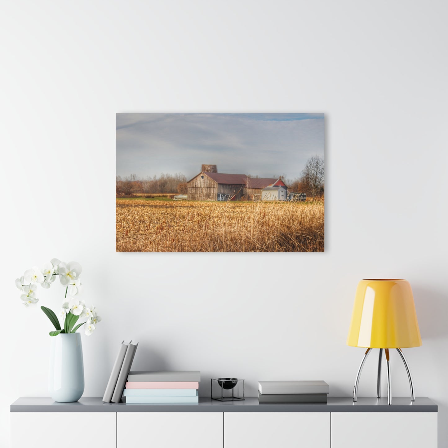 U R There Photography North Center Road Grey Rustic Farmhouse Acrylic Wall Print