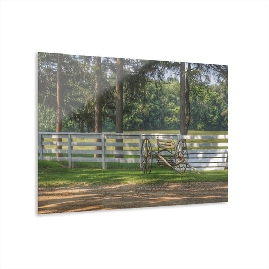 U R There Photography Thornville Buggy and Fence Rustic Farmhouse Acrylic Wall Print