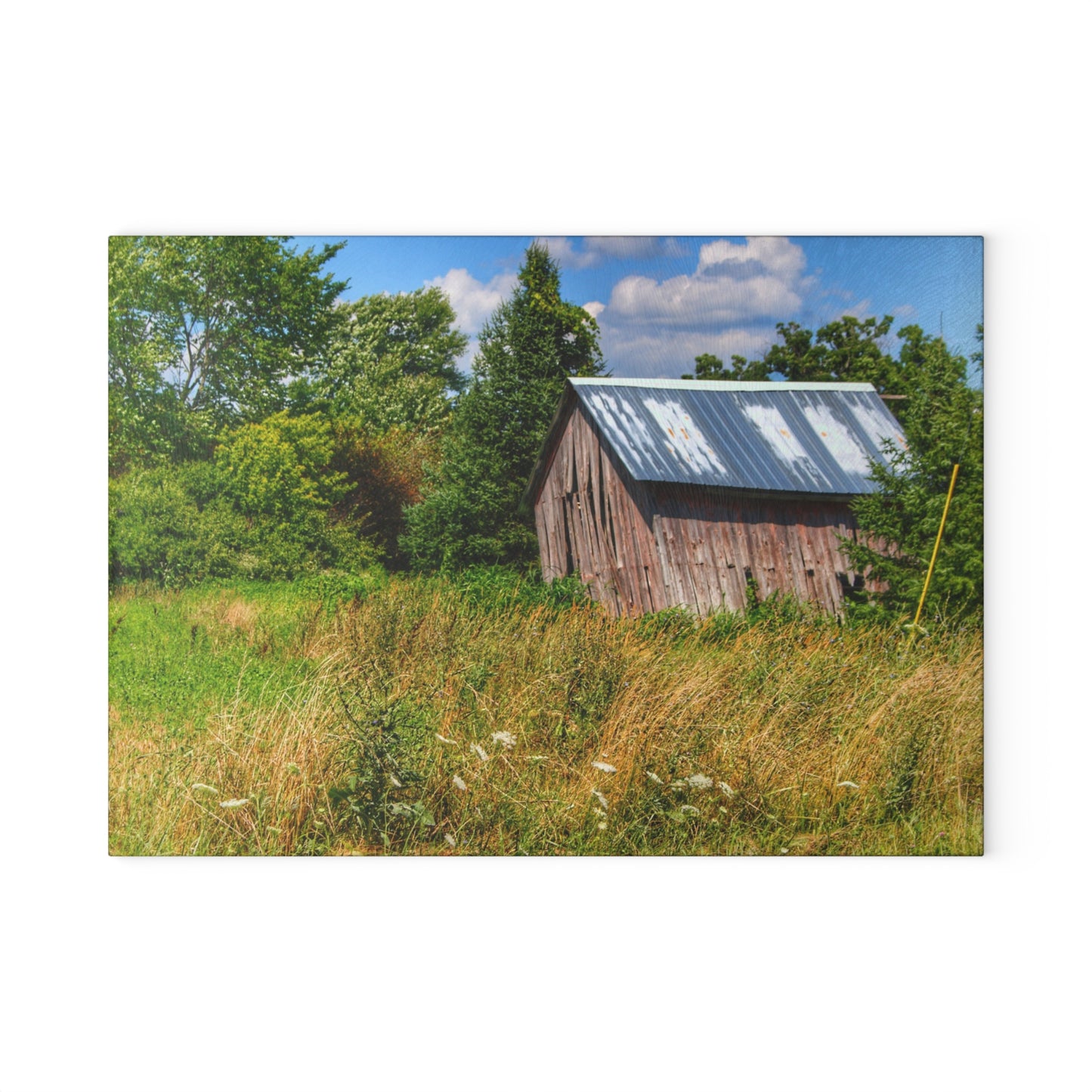 U R There Photography Lake Road Little Crooked Grey Rustic Farmhouse Tempered-Glass Cutting Board