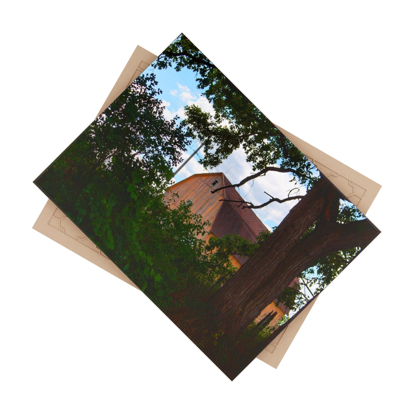 U R There Photography Bristol Gold Hidden Rustic Farmhouse Decorative Ceramic Tile 6" × 8" Glossy