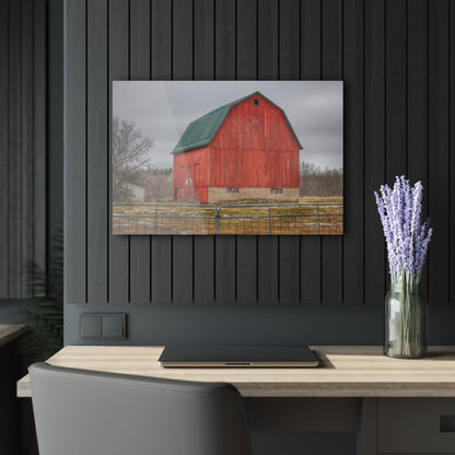 U R There Photography Lonsberry Red Rustic Farmhouse Acrylic Wall Print