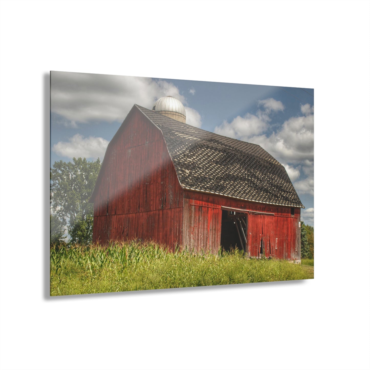 U R There Photography Hollenbeck Road Red I Rustic Farmhouse Acrylic Wall Print