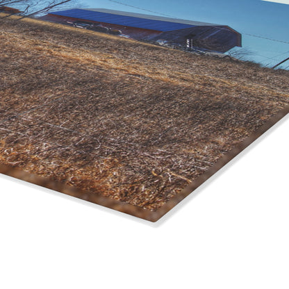 U R There Photography Marathon Haybarn on the Hill I Rustic Farmhouse Tempered-Glass Cutting Board