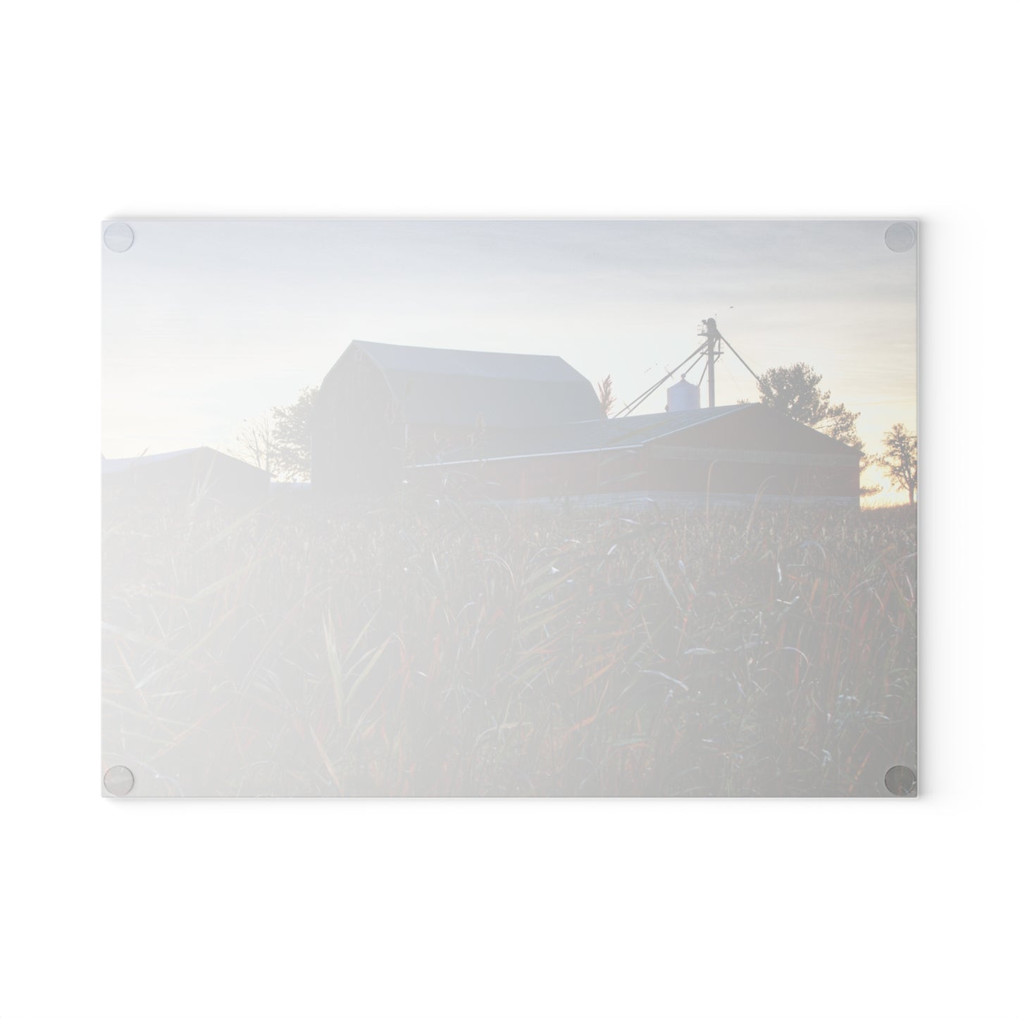 U R There Photography Haines Road Hidden Reds Rustic Farmhouse Tempered-Glass Cutting Board