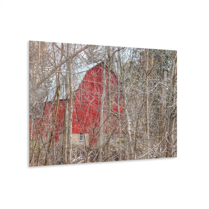 U R There Photography Lake Pleasant Hidden Red Rustic Farmhouse Acrylic Wall Print
