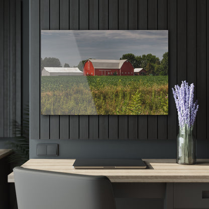U R There Photography Townline Road Red Rustic Farmhouse Acrylic Wall Print