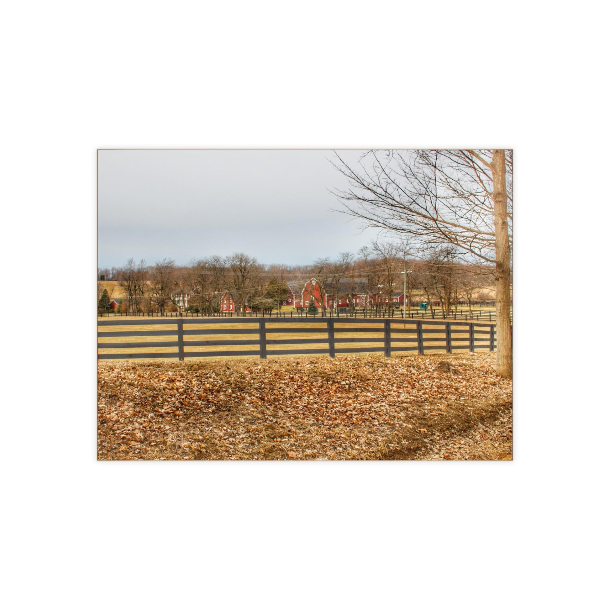 U R There Photography Barber Road Farm I Rustic Farmhouse Decorative Ceramic Tile 6" × 8" Glossy