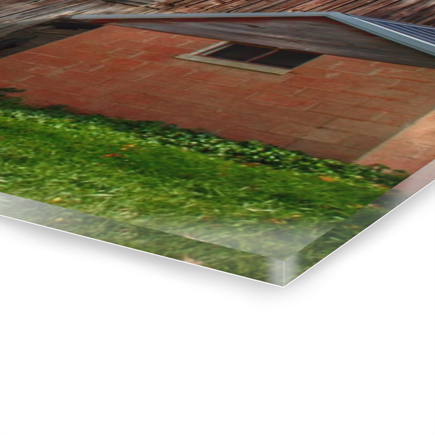 U R There Photography East Leonard Road Red Rustic Farmhouse Acrylic Wall Print