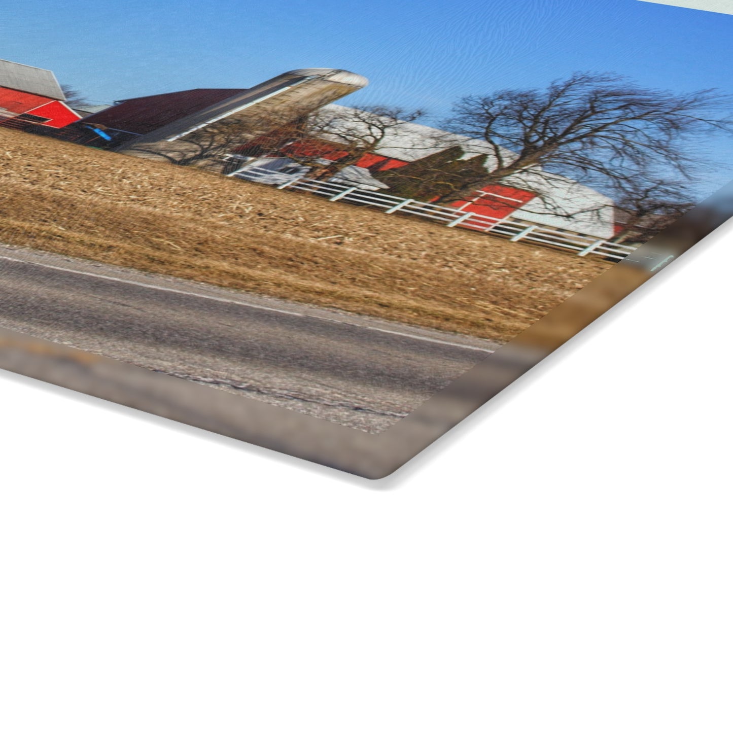 U R There Photography Marlette Reds Rustic Farmhouse Tempered-Glass Cutting Board