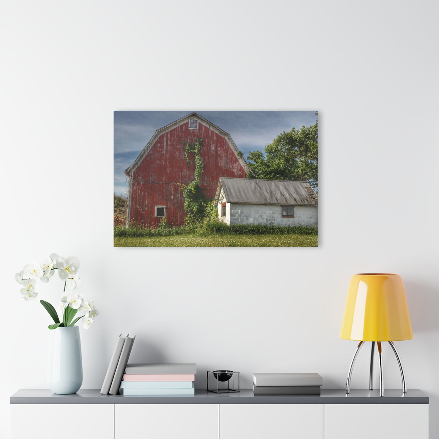 U R There Photography Stanley Road Red in Summer II Rustic Farmhouse Acrylic Wall Print