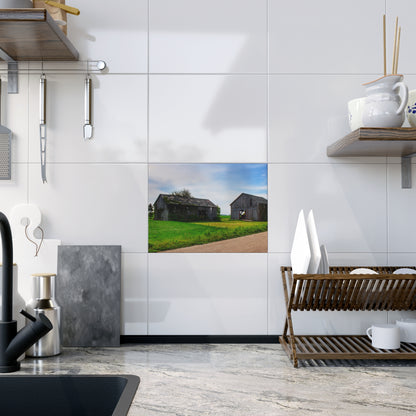 U R There Photography Caro Road Twin Greys I Rustic Farmhouse Decorative Ceramic Tile