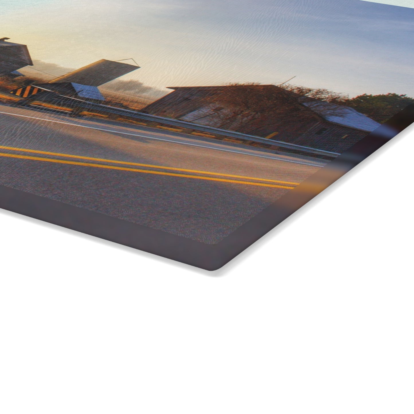 U R There Photography Wilder Road Foggy Morning Greys Rustic Farmhouse Tempered-Glass Cutting Board