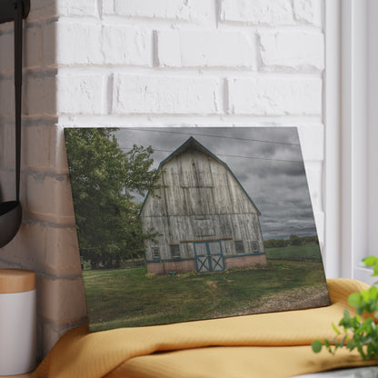 U R There Photography Bristol Road White I Rustic Farmhouse Tempered-Glass Cutting Board