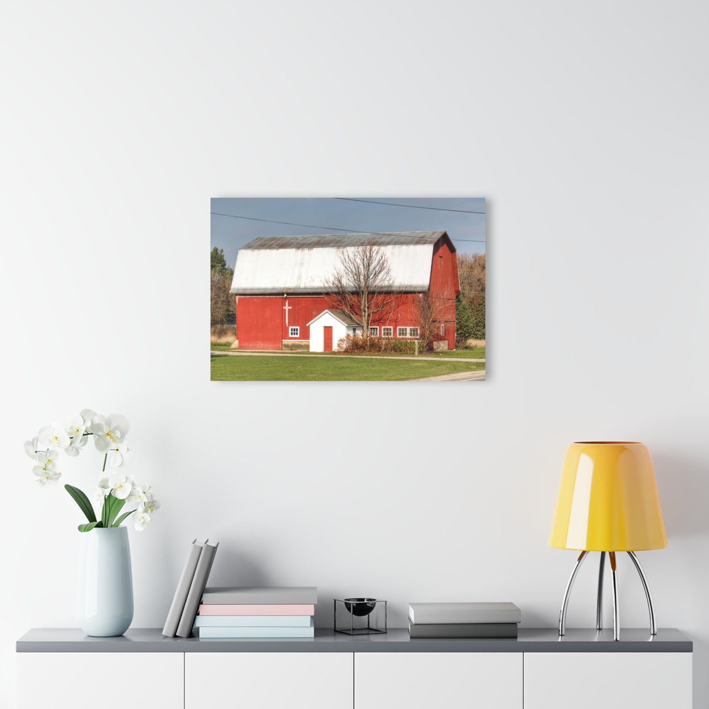 U R There Photography Bray Road Red I Rustic Farmhouse Acrylic Wall Print