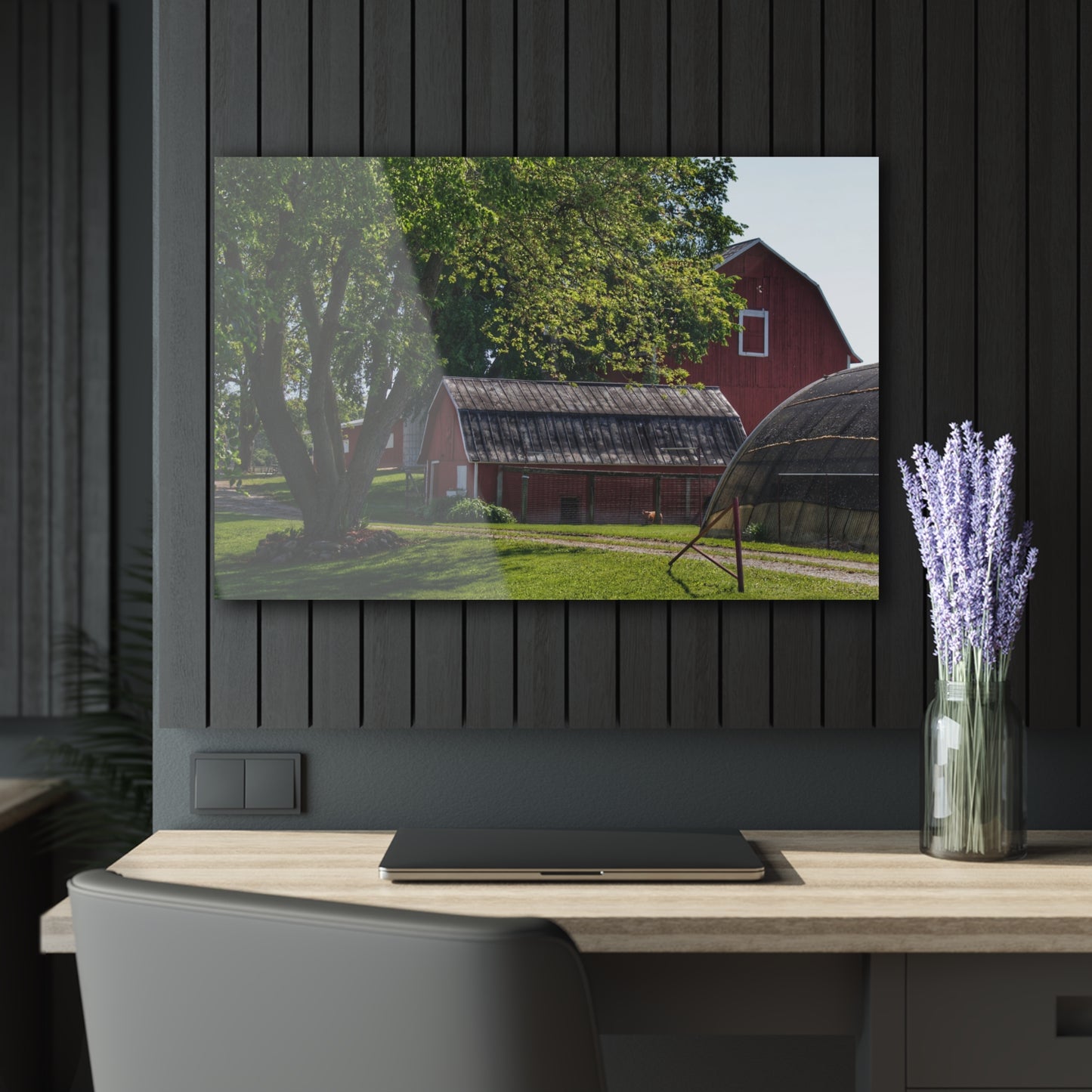 U R There Photography Hidden Reds Rustic Farmhouse Acrylic Wall Print