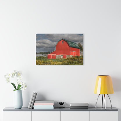 U R There Photography Valentine Road Fieldstone Red Rustic Farmhouse Acrylic Wall Print