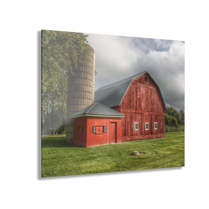 U R There Photography Hollow Corners Red and Silo Rustic Farmhouse Acrylic Wall Print