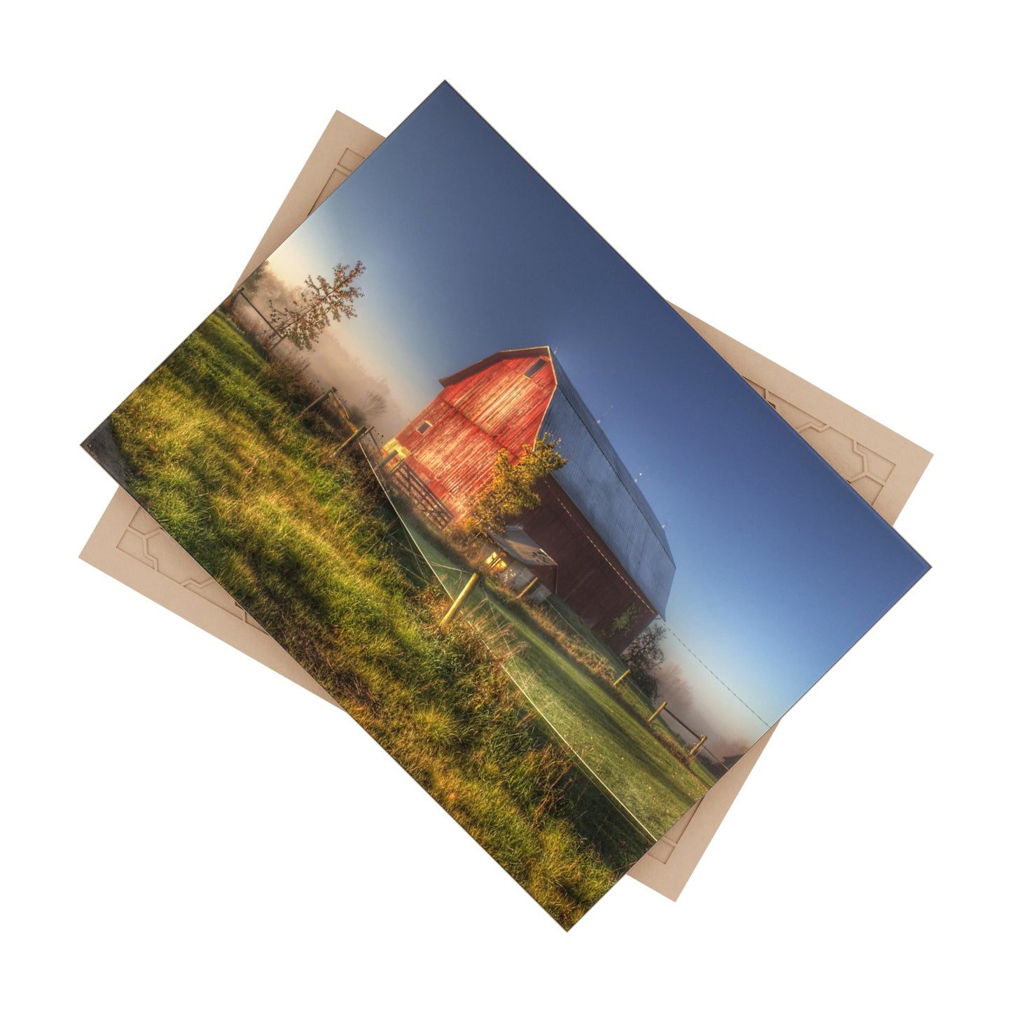 U R There Photography Columbiaville Red I Rustic Farmhouse Decorative Ceramic Tile