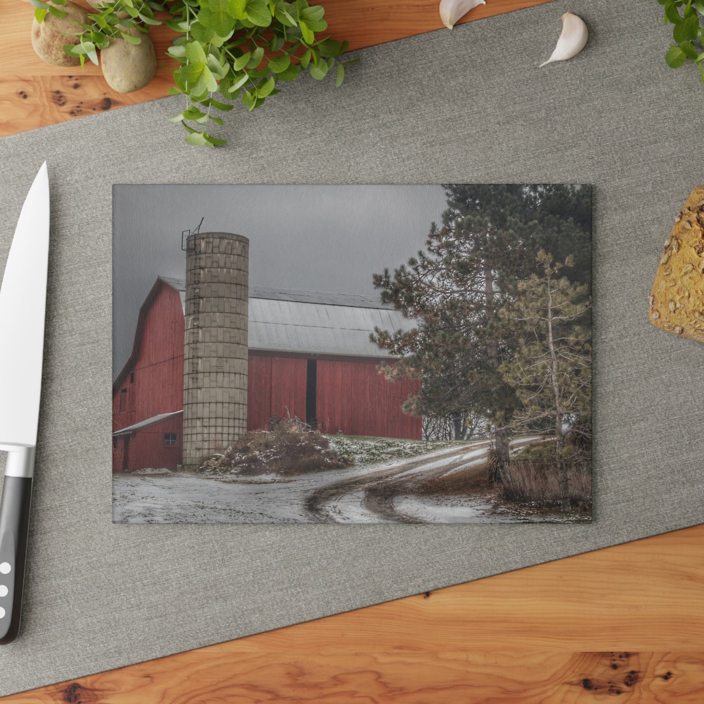 U R There Photography South Kirk Road Red Rustic Farmhouse Acrylic Wall Print