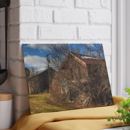 U R There Photography Buried Burnside Greys II Rustic Farmhouse Tempered-Glass Cutting Board