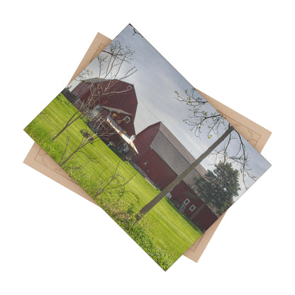 U R There Photography Bishop Road Reds I Rustic Farmhouse Decorative Ceramic Tile