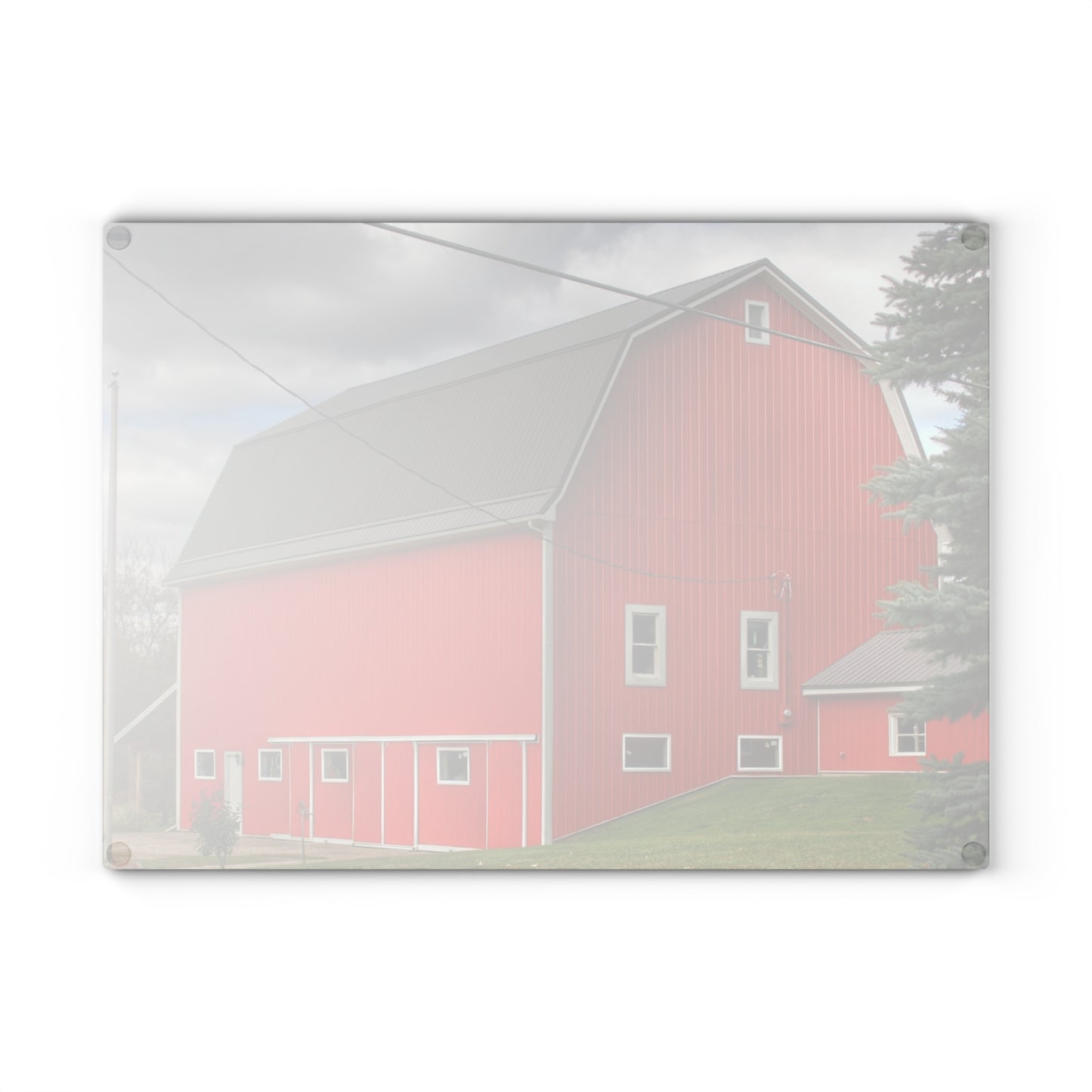 U R There Photography Connell Road Modern Red Rustic Farmhouse Tempered-Glass Cutting Board