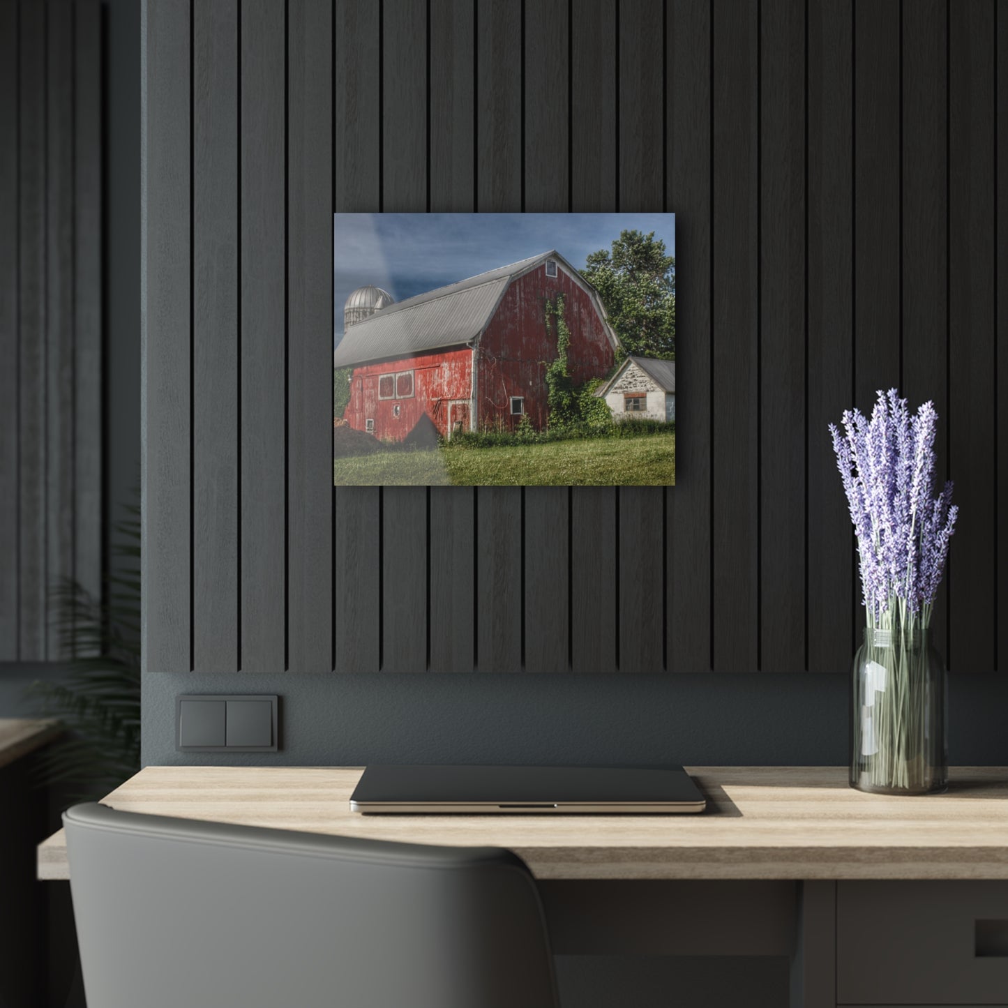 U R There Photography Stanley Road Red in Summer I Rustic Farmhouse Acrylic Wall Print