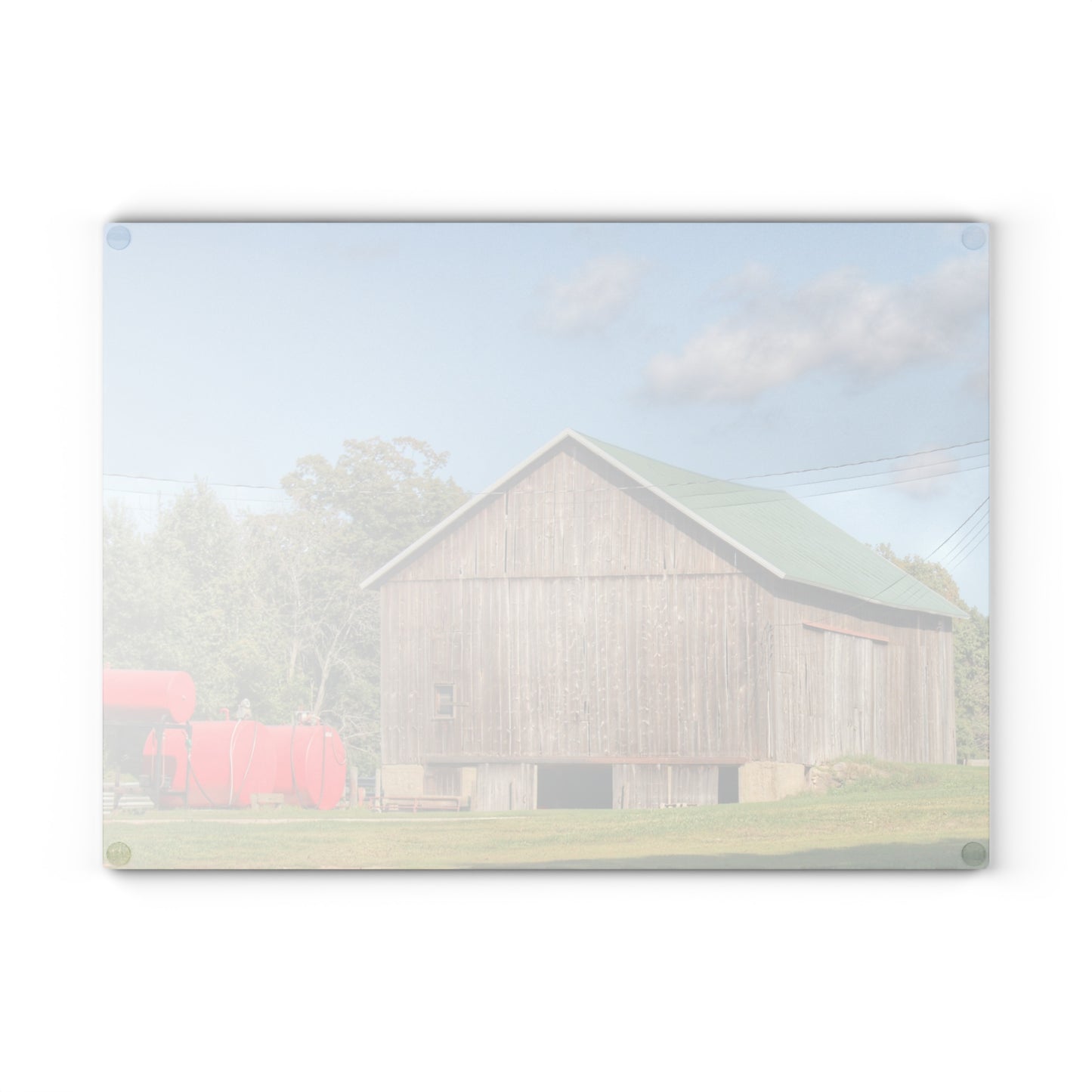 U R There Photography Kingston Road Grey Rustic Farmhouse Tempered-Glass Cutting Board