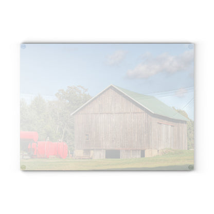 U R There Photography Kingston Road Grey Rustic Farmhouse Tempered-Glass Cutting Board