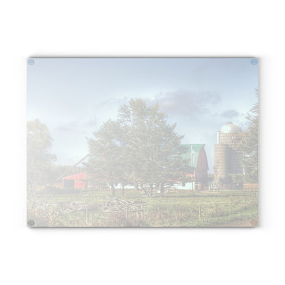 Barn Boutique Rustic Tempered-Glass Cutting Board| Croswell Wagner Road Red